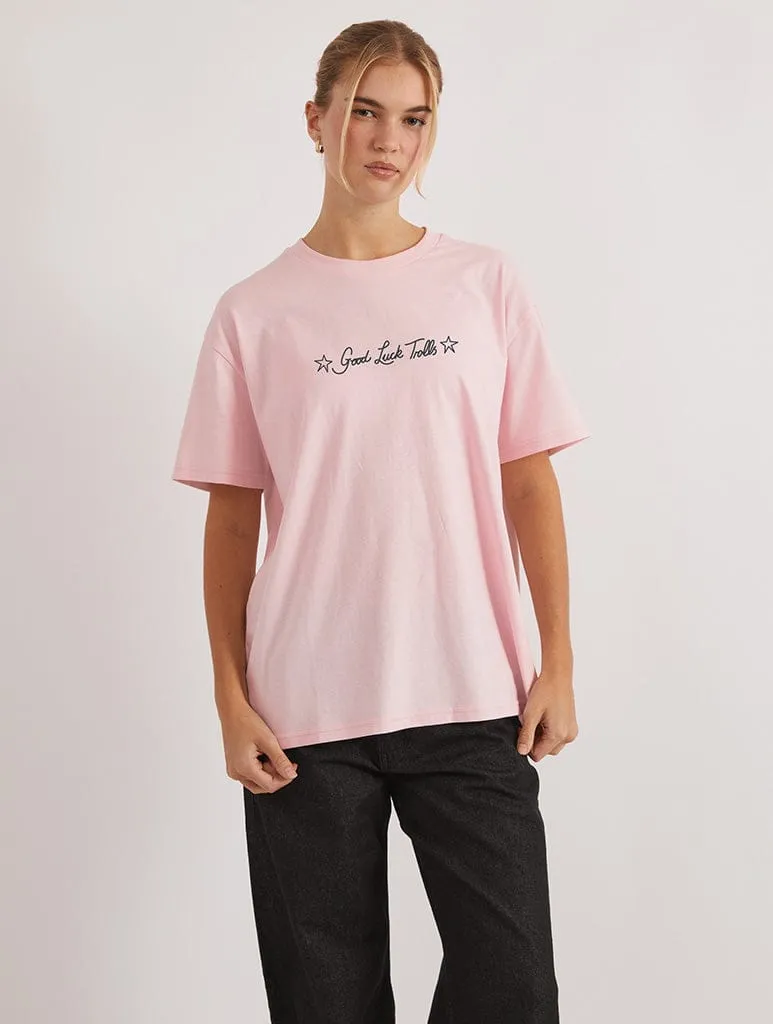 Good Luck Trolls x Skinnydip Have A Good Day T-Shirt In Pink sold by Skinnydip London product image thumbnail 2