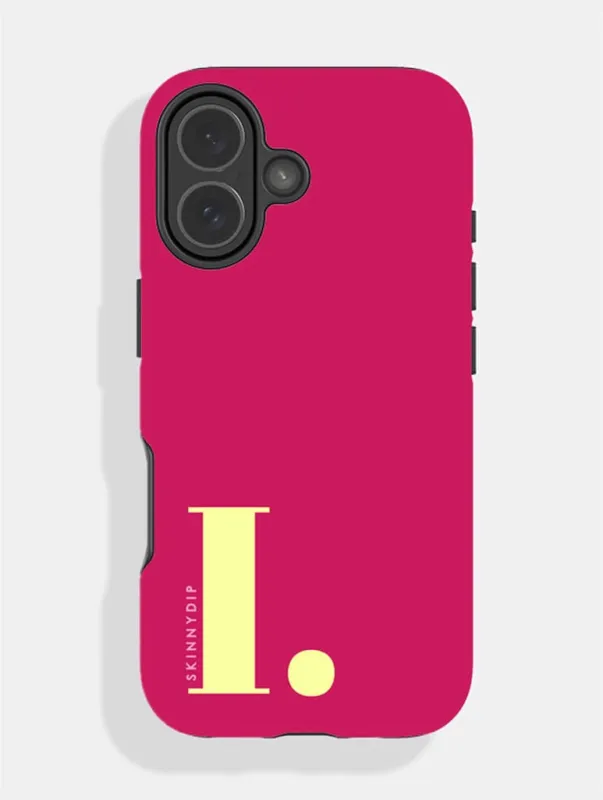 'I' Initial Burgundy Ultra Protective iPhone Case made by Skinnydip London