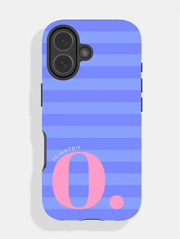 'O' Initial Patterned Blue Ultra Protective iPhone Case made by Skinnydip London