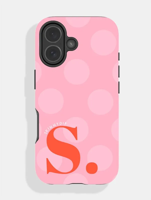 'S' Initial Patterned Pink Ultra Protective iPhone Case made by Skinnydip London