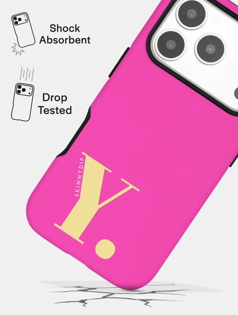'Y' Initial Pink Ultra Protective iPhone Case sold by Skinnydip London product image thumbnail 3