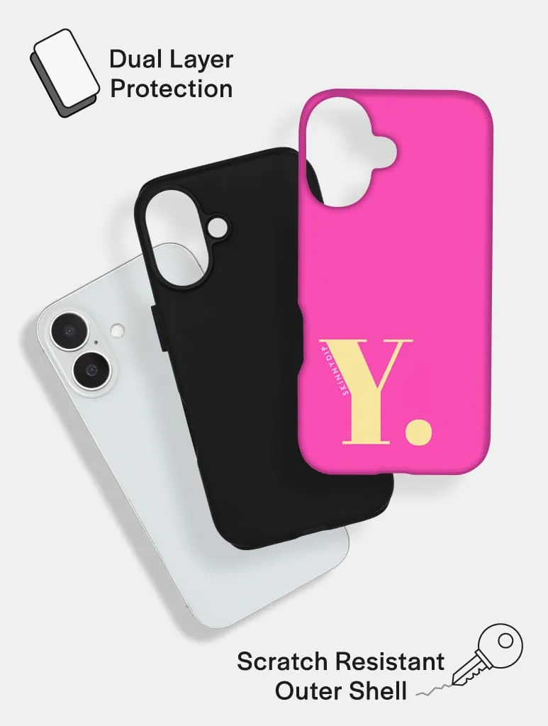 'Y' Initial Pink Ultra Protective iPhone Case sold by Skinnydip London product image thumbnail 2