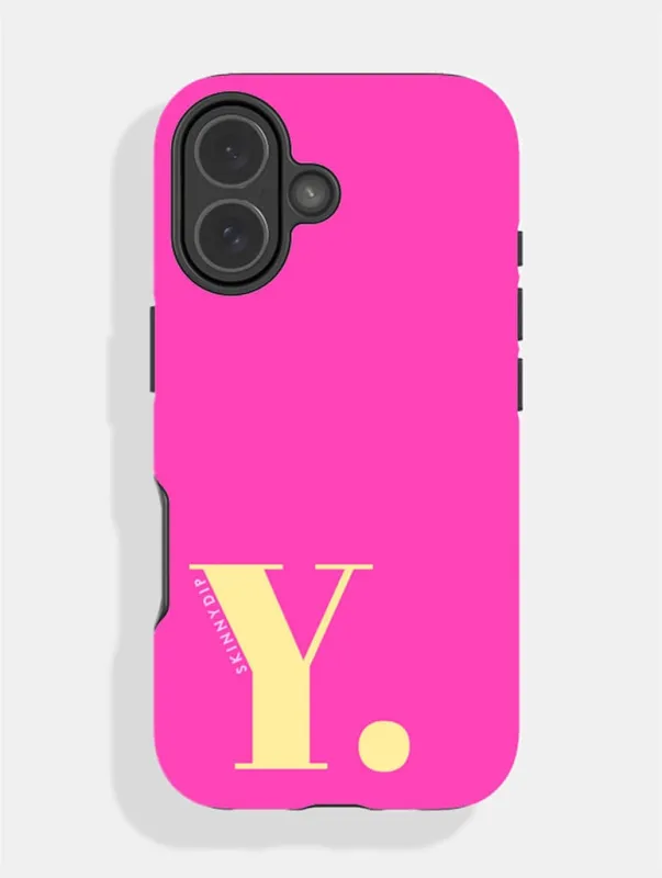 'Y' Initial Pink Ultra Protective iPhone Case made by Skinnydip London