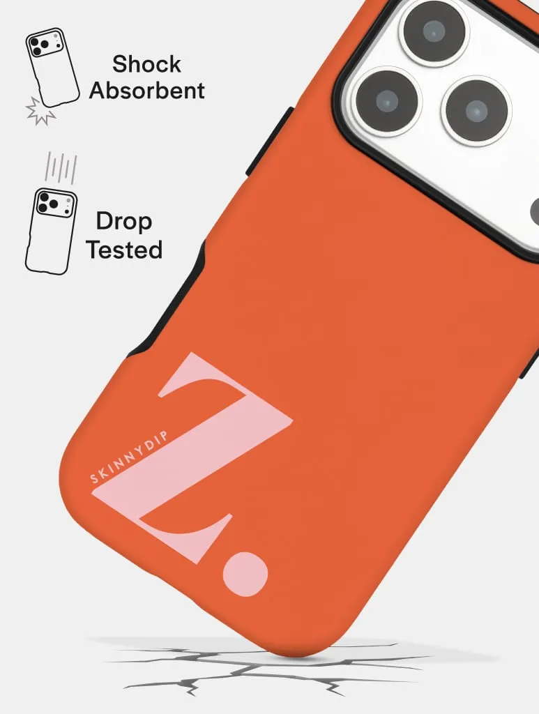 'Z' Initial Patterned Orange Ultra Protective iPhone Case sold by Skinnydip London product image thumbnail 3