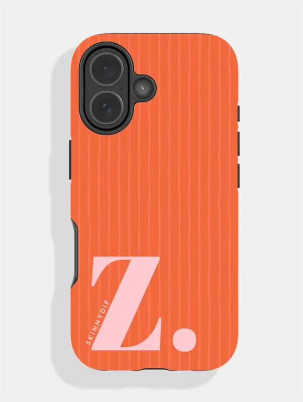 'Z' Initial Patterned Orange Ultra Protective iPhone Case made by Skinnydip London