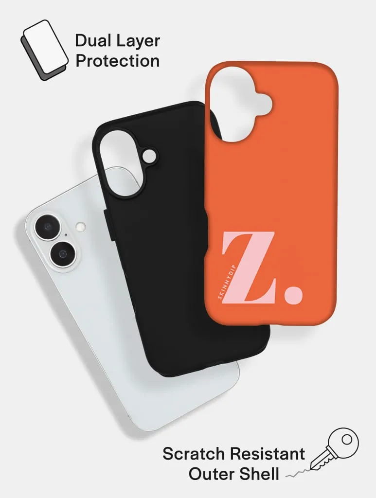 'Z' Initial Patterned Orange Ultra Protective iPhone Case sold by Skinnydip London product image thumbnail 2