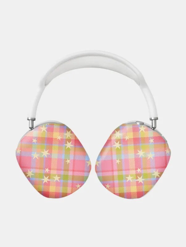 Starry Tartan Pink Flush AirPods Max Case in Gloss made by Skinnydip London
