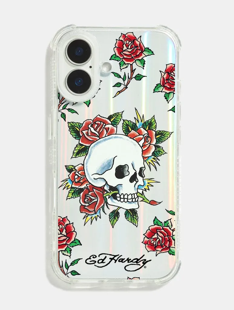Ed Hardy x Skinnydip Floral Skull Shock iPhone Case sold by Skinnydip London