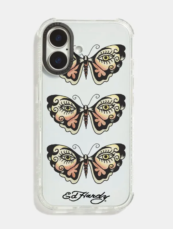 Ed Hardy x Skinnydip Repeat Butterfly Shock iPhone Case made by Skinnydip London