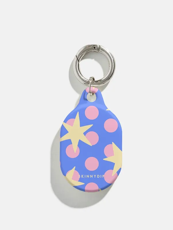 Stars and Spots Pink Yellow and Blue AirTag Case in Gloss made by Skinnydip London