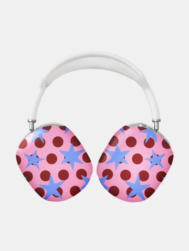 Stars and Spots Pink Burgundy and Blue AirPods Max Case in Matte made by Skinnydip London