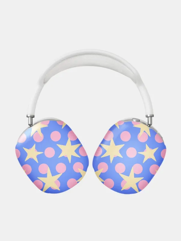Stars and Spots Pink Yellow and Blue AirPods Max Case in Matte made by Skinnydip London