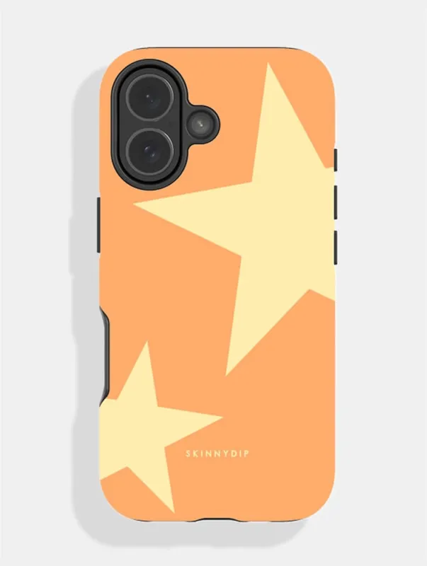 Two Stars Orange Yellow Ultra Protective iPhone Case made by Skinnydip London