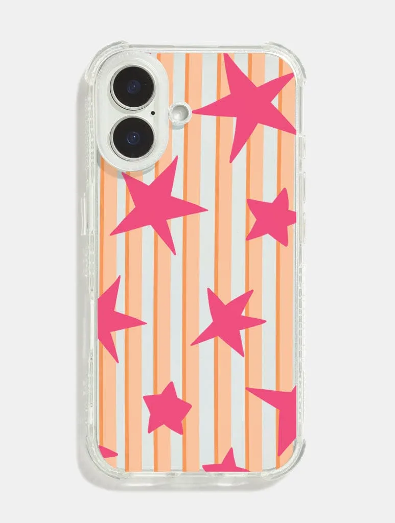 Stars And Stripes Pink And Orange Shock iPhone Case sold by Skinnydip London