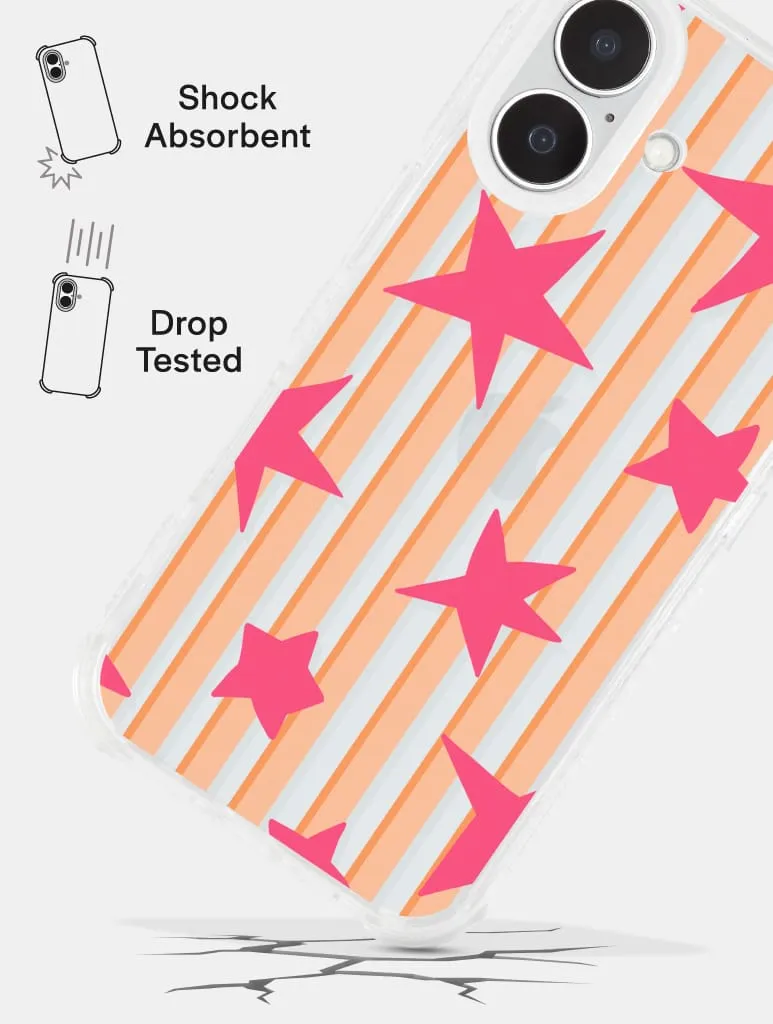Stars And Stripes Pink And Orange Shock iPhone Case sold by Skinnydip London product image thumbnail 3
