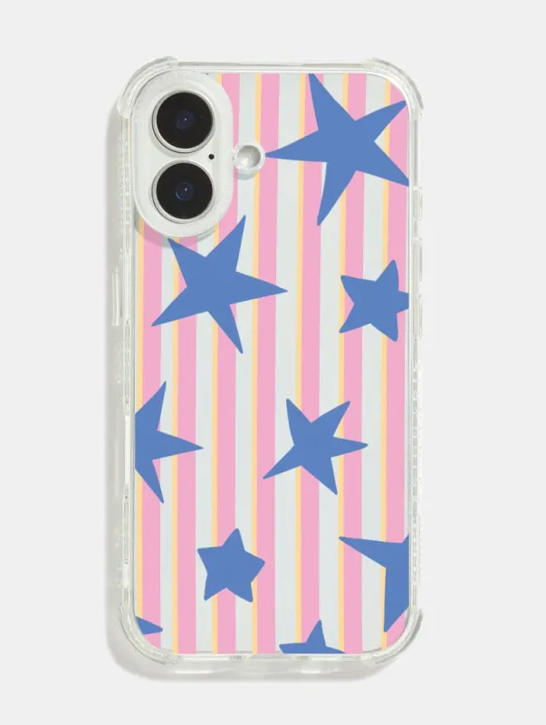 Stars And Stripes Pink Yellow And Blue Shock iPhone Case made by Skinnydip London