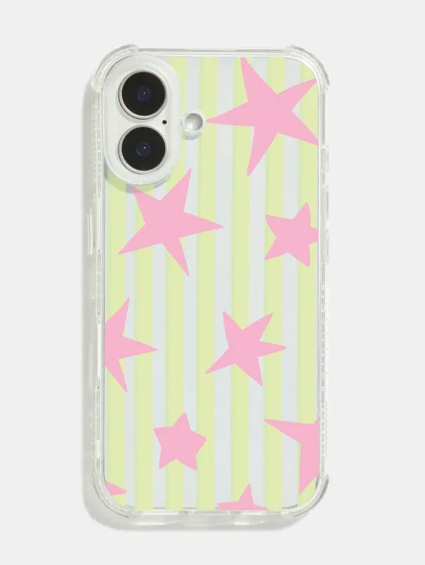 Stars And Stripes Matcha And Pink Shock iPhone Case made by Skinnydip London
