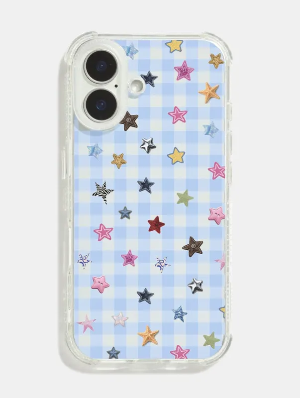 Scrapbook Gingham Stars Shock iPhone Case made by Skinnydip London