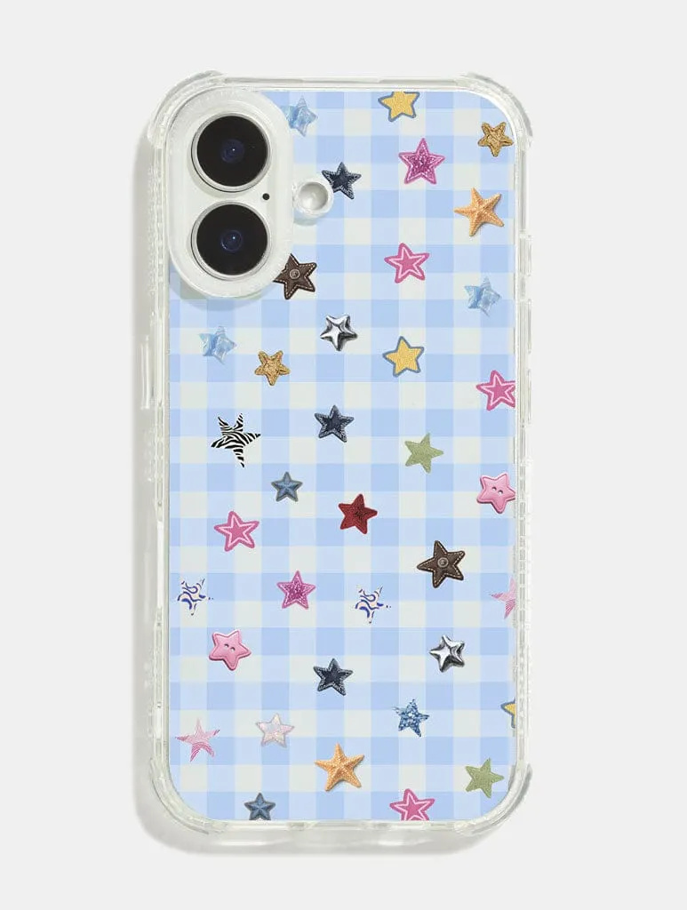Scrapbook Gingham Stars Shock iPhone Case sold by Skinnydip London