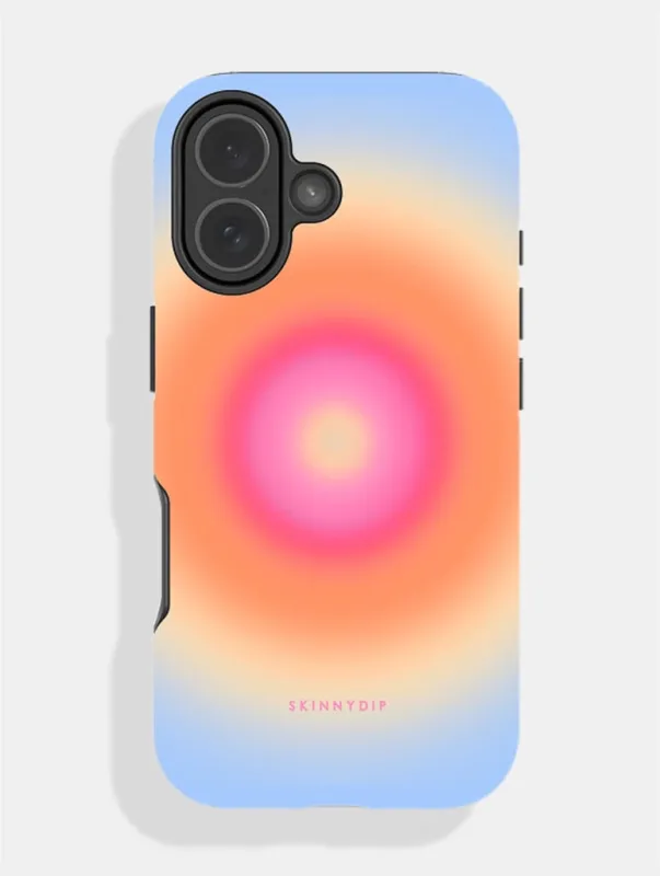 Aura Gradient Peach Halo Ultra Protective iPhone Case made by Skinnydip London
