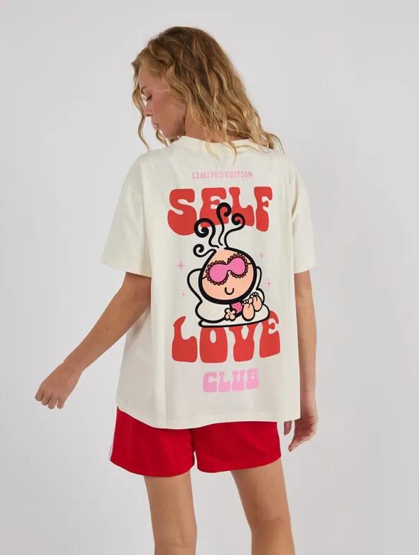 Bubblegum x Skinnydip Self Love Club T-Shirt In White made by Skinnydip London