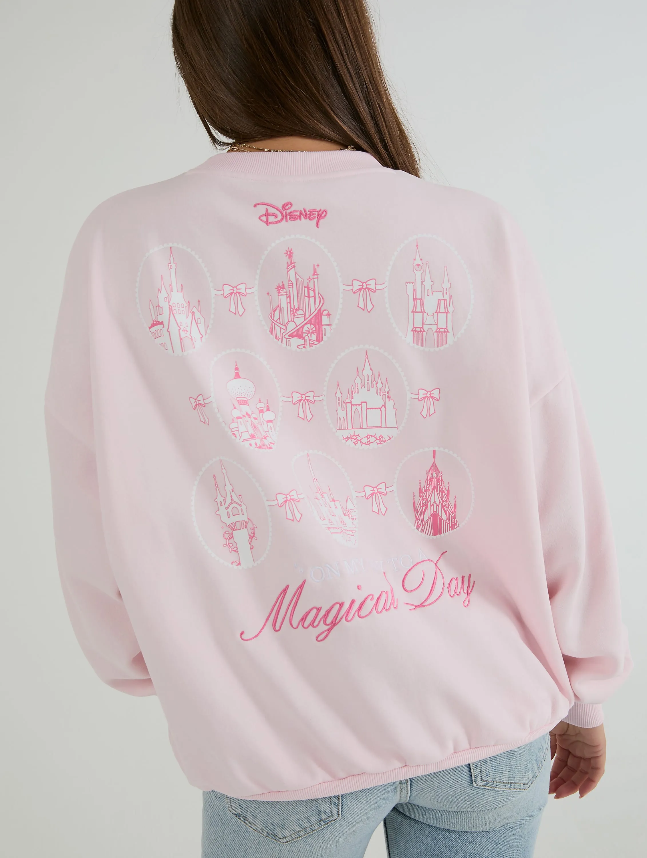 Disney On My Way To A Magical Day in Pink Sweatshirt sold by Skinnydip London