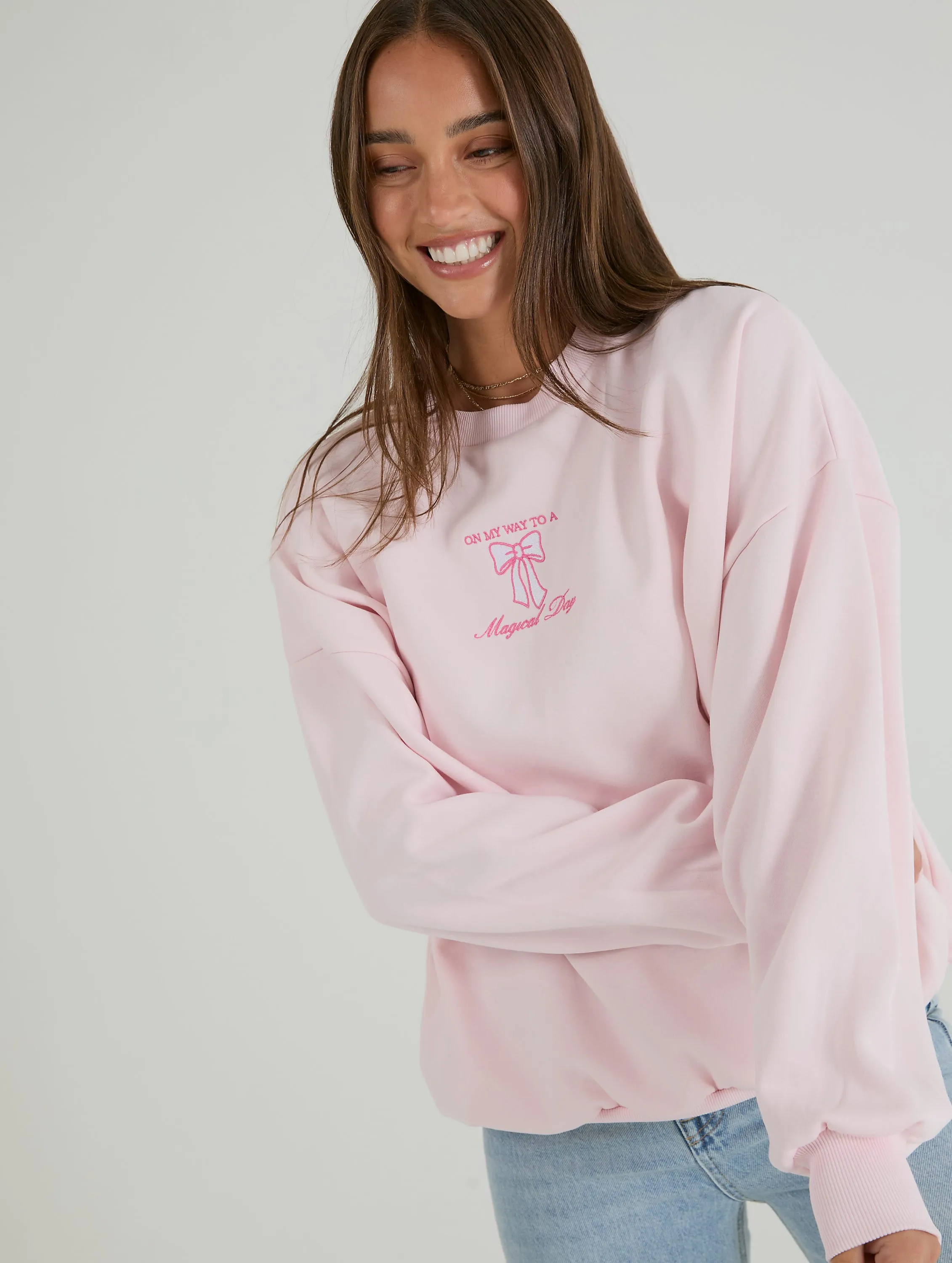 Disney On My Way To A Magical Day in Pink Sweatshirt sold by Skinnydip London product image thumbnail 2