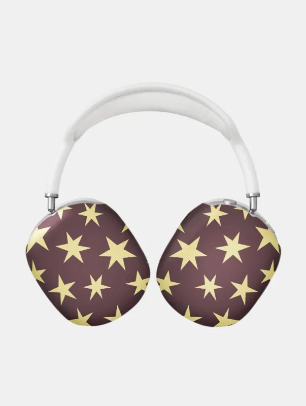 Maroon And Yellow Ditsy Star AirPods Max Case in Gloss made by Skinnydip London
