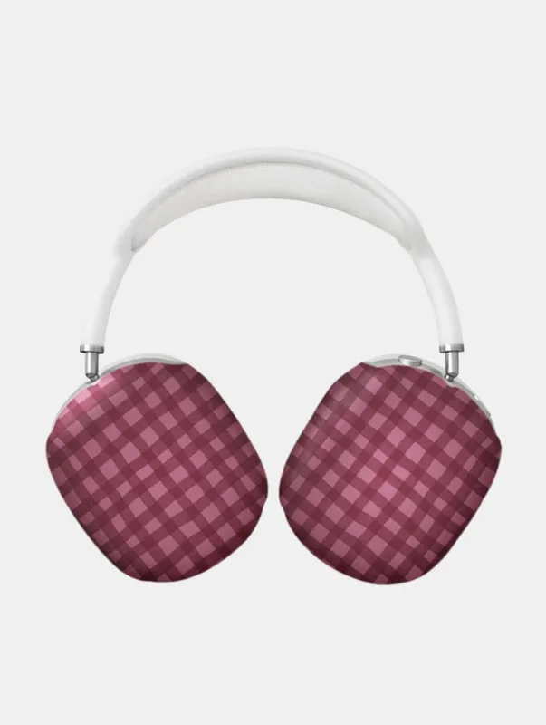 Burgundy Gingham AirPods Max Case in Matte made by Skinnydip London