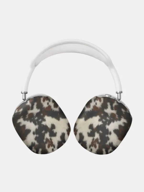 Cow Print Brown And Black AirPods Max Case in Matte made by Skinnydip London