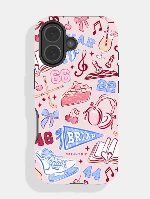 Briar University Pink Ultra Protective Case made by Skinnydip London