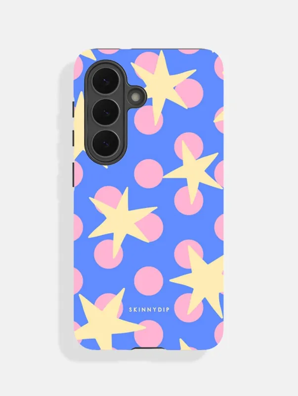 Stars and Spots Pink Yellow and Blue Ultra Protective Samsung Case made by Skinnydip London