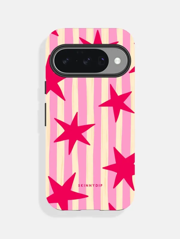 Stars and Stripes Pink Red and Yellow Ultra Protective Google Pixel Case made by Skinnydip London