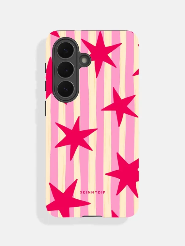 Stars and Stripes Pink Red and Yellow Ultra Protective Samsung Case made by Skinnydip London
