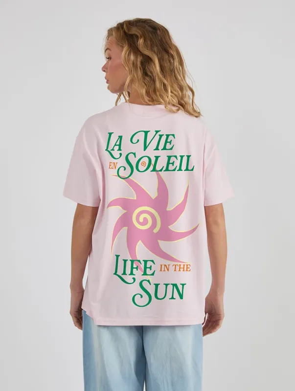 La Vie En Soleil T-Shirt In Pink made by Skinnydip London