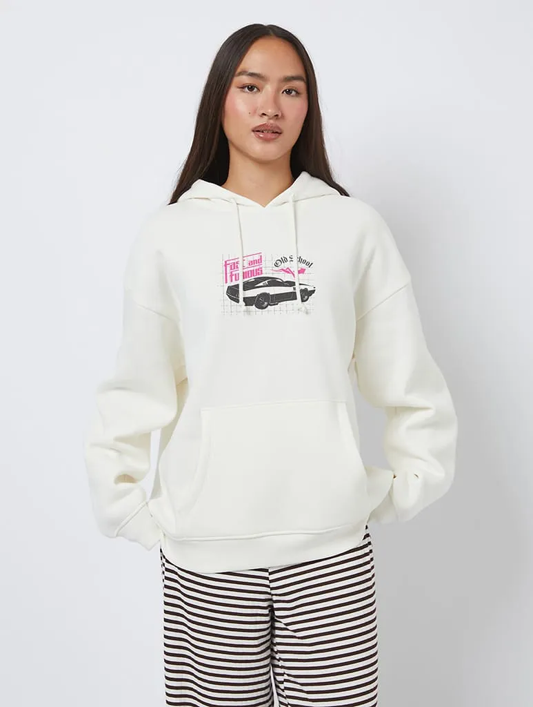 Fast & Furious x Skinnydip Car Hoodie In White sold by Skinnydip London product image thumbnail 2
