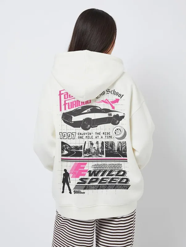 Fast & Furious x Skinnydip Car Hoodie In White made by Skinnydip London