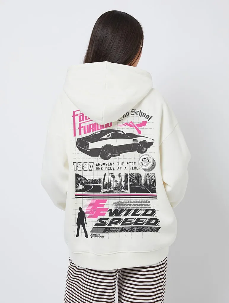 Fast & Furious x Skinnydip Car Hoodie In White sold by Skinnydip London