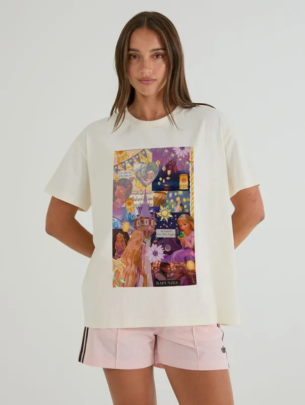 Disney Princess Tangled Front Poster T-Shirt In White made by Skinnydip London