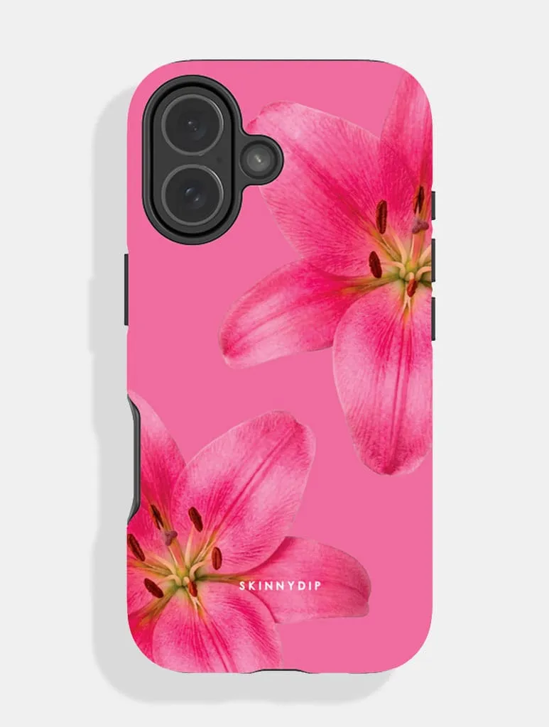 Hot Pink Double Bloom Ultra Protective iPhone Case sold by Skinnydip London