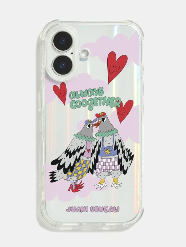 Juani Bengali x Skinnydip Pigeons In Love Shock iPhone Case made by Skinnydip London