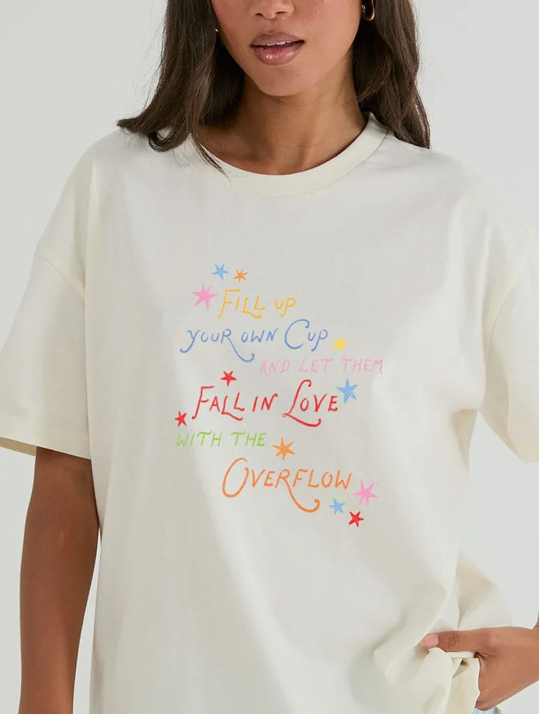 Fill Up Your Own Cup T-Shirt In White sold by Skinnydip London product image thumbnail 2