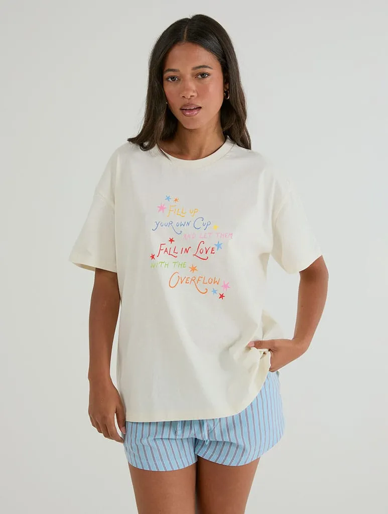Fill Up Your Own Cup T-Shirt In White sold by Skinnydip London