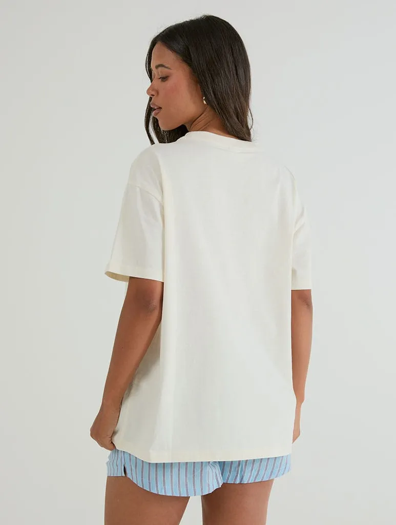 Fill Up Your Own Cup T-Shirt In White sold by Skinnydip London product image thumbnail 3