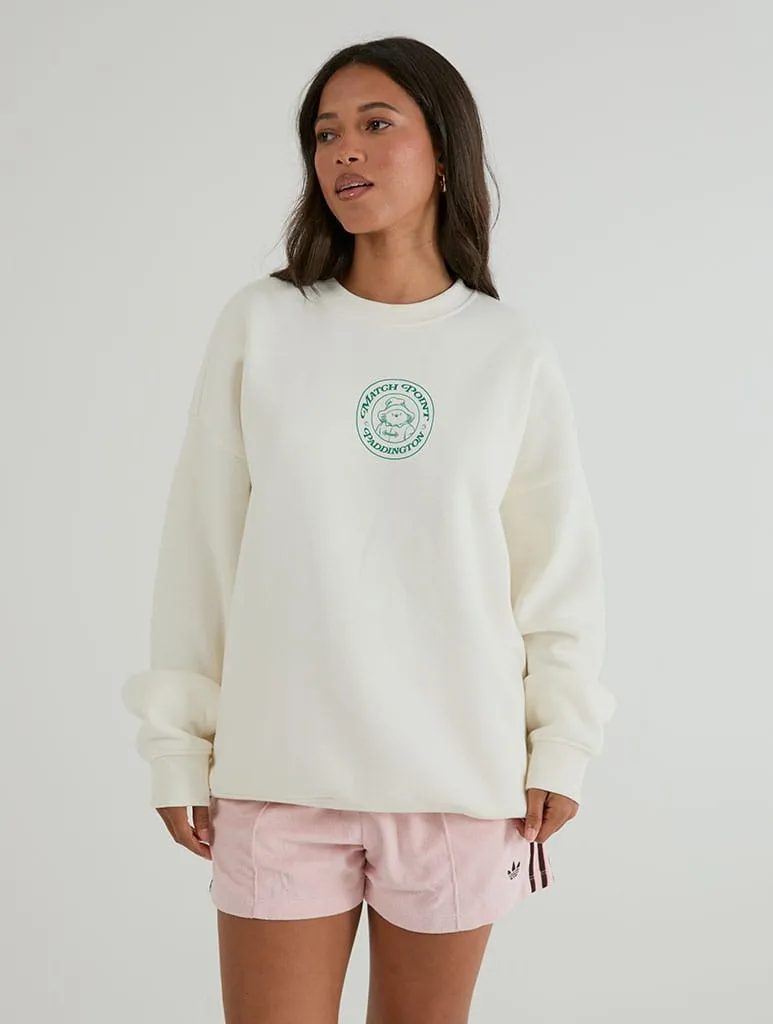 Paddington x Skinnydip Match Point Tennis Sweatshirt In White sold by Skinnydip London product image thumbnail 2