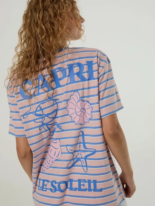 Capri Le Soleil Stripe T-Shirt made by Skinnydip London