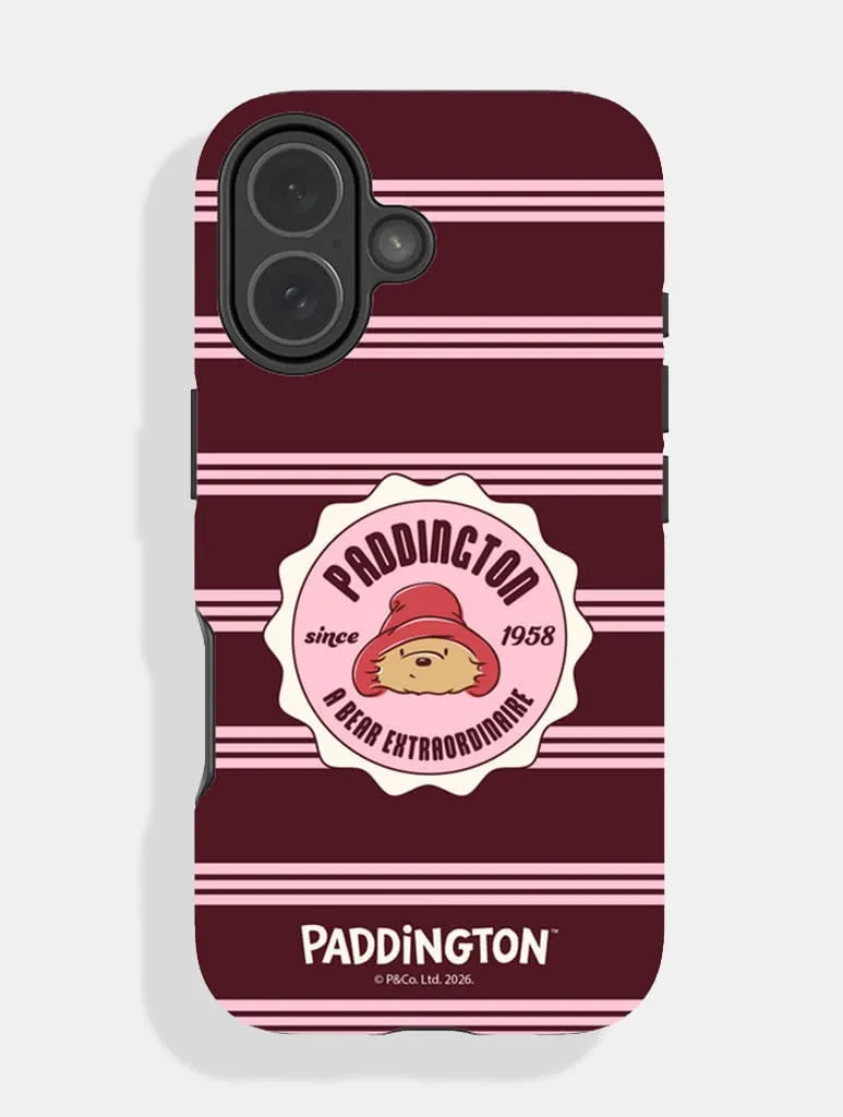 Paddington x Skinnydip Stamp Pink and Maroon Stripe Ultra Protective iPhone Case sold by Skinnydip London