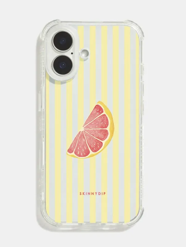 Grapefruit Stripes Shock iPhone Case made by Skinnydip London