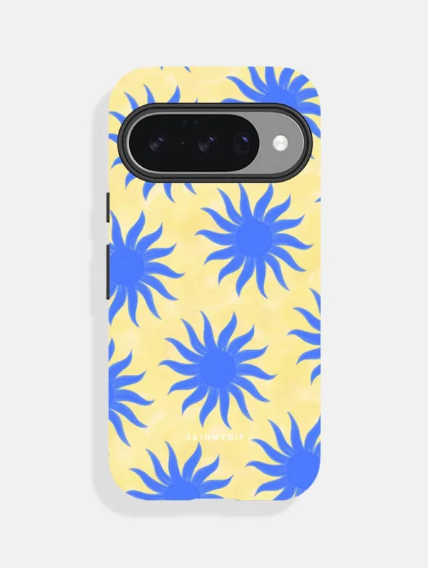 Sunshine Swirls Yellow And Blue Ultra Protective Google Pixel Case made by Skinnydip London