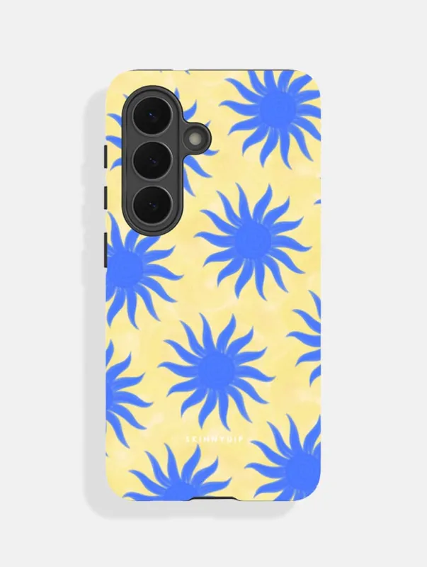 Sunshine Swirls Yellow And Blue Ultra Protective Samsung Case made by Skinnydip London